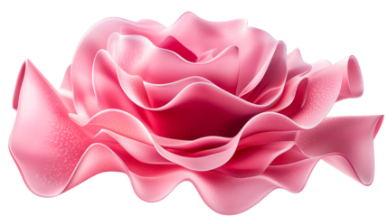 Abstract pink wavy flower, cut out transparent
