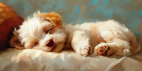 Sleeping Puppy Dog Resting Soft Fur