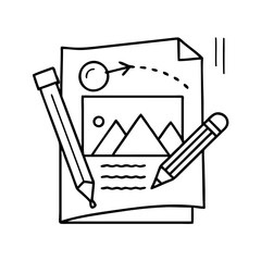 drawing paper icon, drawing paper line art - simple line art of drawing paper, perfect for drawing paper logos and icons
