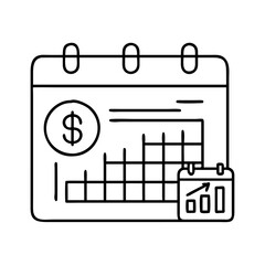 economic calendar icon, economic calendar line art - simple line art of economic calendar, perfect for economic calendar logos and icons