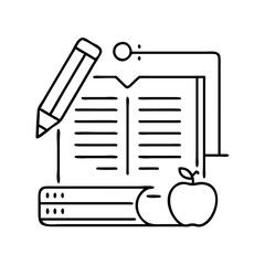 education icon, education line art - simple line art of education, perfect for education logos and icons
