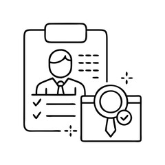 employment policy icon, employment policy line art - simple line art of employment policy, perfect for employment policy logos and icons