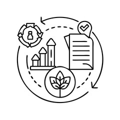 environmental policy icon, environmental policy line art - simple line art of environmental policy, perfect for environmental policy logos and icons