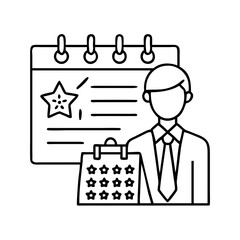 event planner icon, event planner line art - simple line art of event planner, perfect for event planner logos and icons