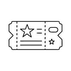 event ticket icon, event ticket line art - simple line art of event ticket, perfect for event ticket logos and icons