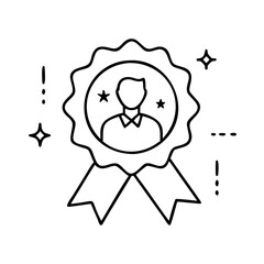Obraz premium expert badge icon, expert badge line art - simple line art of expert badge, perfect for expert badge logos and icons