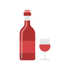  Bottle of Red Wine with Cork