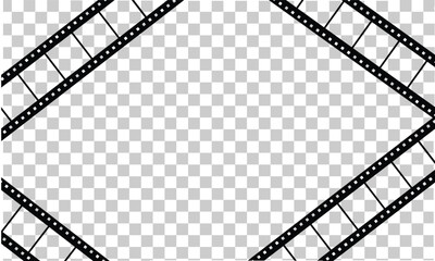  Cinema film strips reel templates. retro film strip frame element isolated on transparent background. video or movie film vintage analog cinema, photograph camera. abstract vector illustration