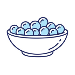  Colorful Fresh Blueberries in a Bowl