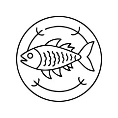 fish icon, fish line art - simple line art of fish, perfect for fish logos and icons