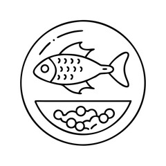 fish food icon, fish food line art - simple line art of fish food, perfect for fish food logos and icons