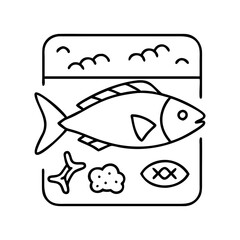 fish food icon, fish food line art - simple line art of fish food, perfect for fish food logos and icons