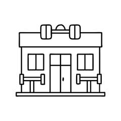 fitness center icon, fitness center line art - simple line art of fitness center, perfect for fitness center logos and icons