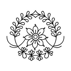 flower decoration icon, flower decoration line art - simple line art of flower decoration, perfect for flower decoration logos and icons