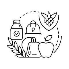 food security icon, food security line art - simple line art of food security, perfect for food security logos and icons