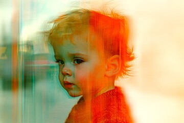 Metaphorical losing a child feelings of fear and despair. Bad dream effect. Sleep disorder. Losing a child - nightmares, bad dreams: abstract image of human state. Dark thoughts. Sleep tra.