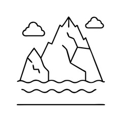 glacier icon, glacier line art - simple line art of glacier, perfect for glacier logos and icons