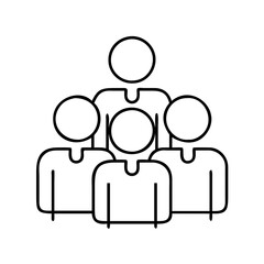 group icon, group line art - simple line art of group, perfect for group logos and icons