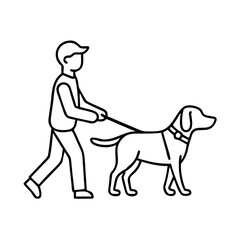guide dog icon, guide dog line art - simple line art of guide dog, perfect for guide dog logos and icons