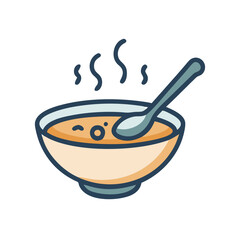  Bowl of Soup with a Spoon