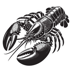 Seafood lobster vector silhouette illustration