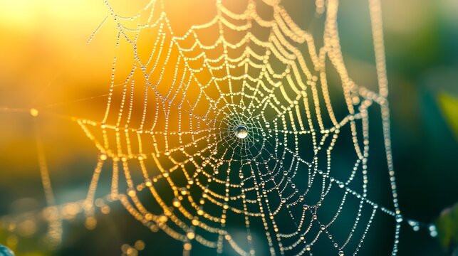 spider web with dew drops - Powered by Adobe