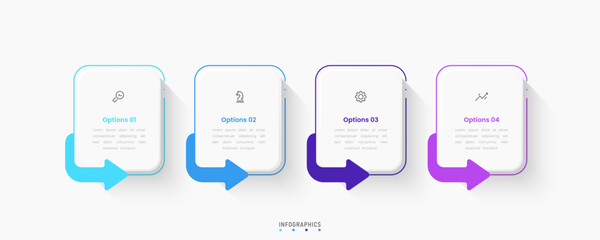 Vector Infographic label design template with icons and 4 options or steps. Can be used for process diagram, presentations, workflow layout, banner, flow chart, info graph.