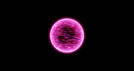 Shining Vibrant Pink Magic Energy Sphere