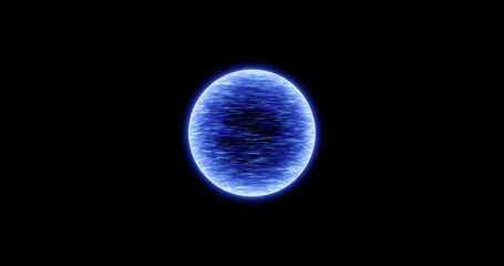 Shining Dark Blue Magic Energy Sphere
