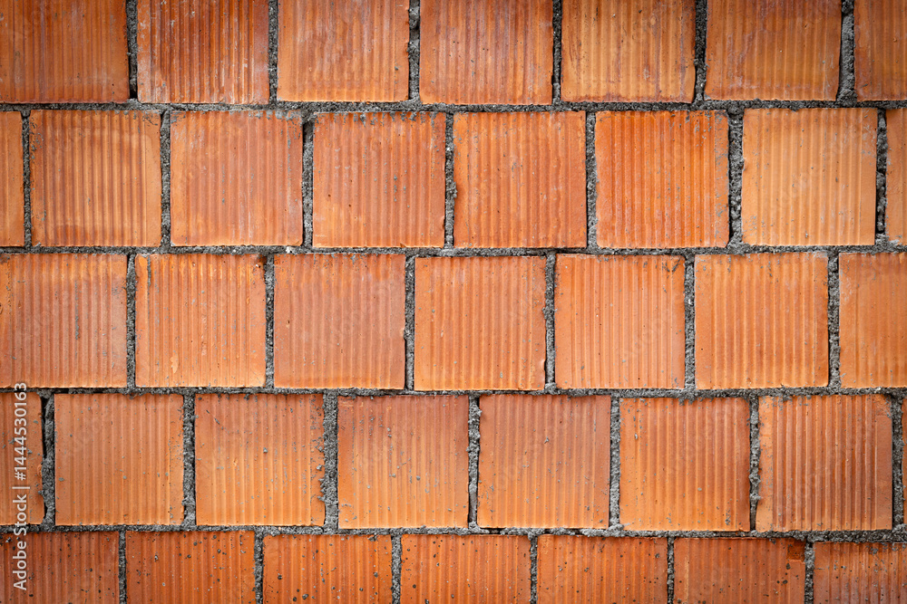 Poster Brick wall background pattern seamless texture. Red brick texture background surface for design and text