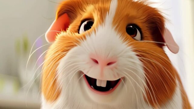 A cute brown hamster with chubby cheeks and an adorable expression.