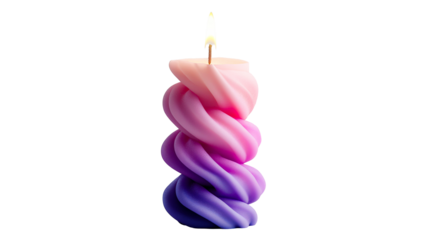 Burning gradient candle, cut out transparent