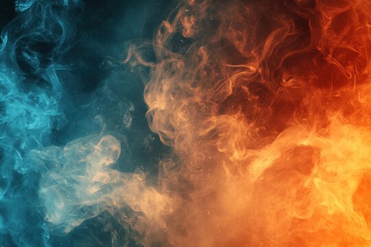 Bright fire and smoke create a stunning abstract background in vivid colors, abstract fire and smoke background, seamless