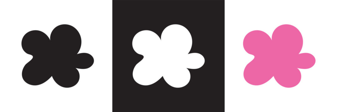 Abstract flower icon . Organic freeform pattern.  Vector for websites, mobile interfaces, presentations, banner, visual branding etc. Vector illustration. isolated on white and black background. EPS10