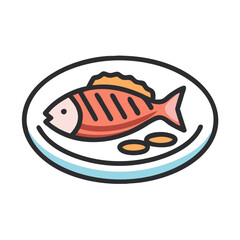  Fresh Fish Fillet on Plate