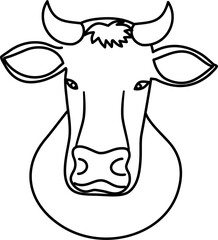 cow animal outline coloring 