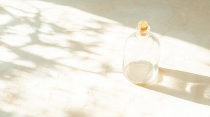Sunlit Glass Bottle: A Minimalist Still Life