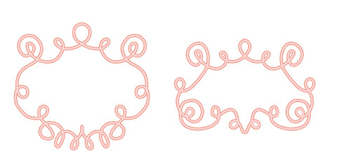 Set of calligraphic flourishes and ornamental frames in vintage style for decorating text borders invitations greeting cards and certificates