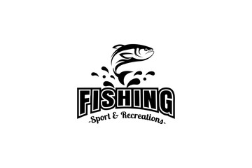 Fishing logo vector icon illustration