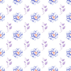 Seamless background, floral pattern with watercolor flowers. Repeat fabric wallpaper print texture. Perfectly for wrapped paper, textile, backdrop.