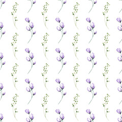 Seamless background, floral pattern with watercolor flowers. Repeat fabric wallpaper print texture. Perfectly for wrapped paper, textile, backdrop.