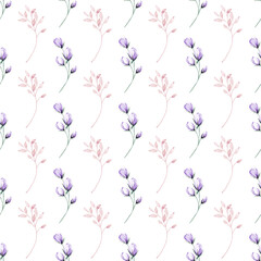 Seamless background, floral pattern with watercolor flowers. Repeat fabric wallpaper print texture. Perfectly for wrapped paper, textile, backdrop.