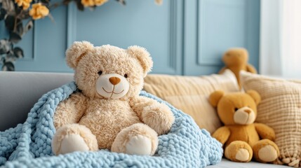 Teddy bear on the sofa