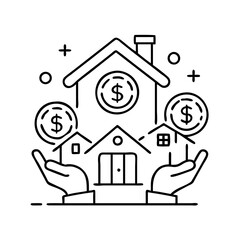 affordable housing icon, affordable housing line art - simple line art of affordable housing, perfect for affordable housing logos and icons