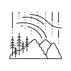 aurora borealis icon, aurora borealis line art - simple line art of aurora borealis, perfect for aurora borealis logos and icons