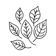 autumn leaves icon, autumn leaves line art - simple line art of autumn leaves, perfect for autumn leaves logos and icons