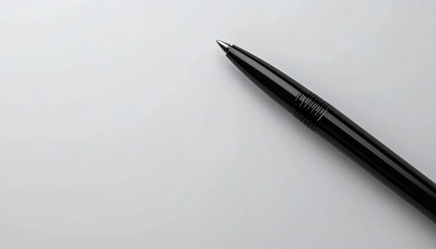 Writing action with a pen on blank paper indoor workspace photo minimalist environment close-up view creativity concept