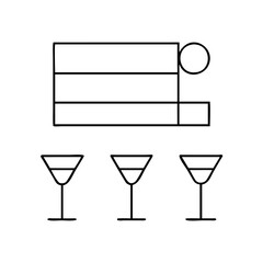 bar icon, bar line art - simple line art of bar, perfect for bar logos and icons