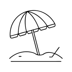 beach umbrella icon, beach umbrella line art - simple line art of beach umbrella, perfect for beach umbrella logos and icons