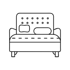 bed icon, bed line art - simple line art of bed, perfect for bed logos and icons